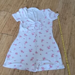 Forever 21 White and Pink Floral Romper